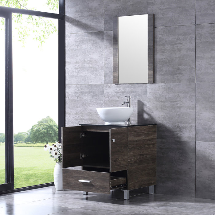 Ebern Designs Alderic 24'' Free-standing Single Bathroom Vanity with ...